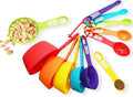 12 Piece Measuring Cups and Spoons Set, Colored Kitchen Measure Tools, Durable by HAWOWZ