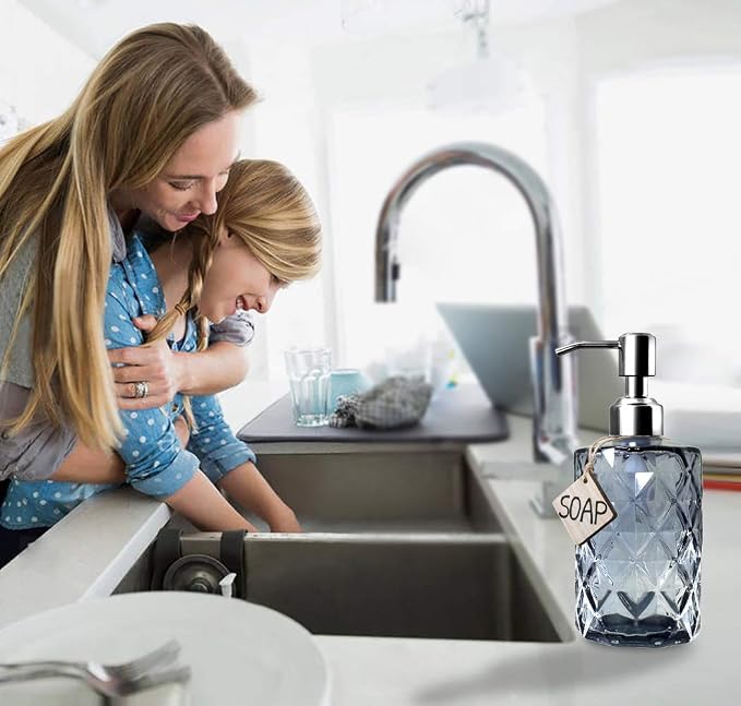 JASAI Diamond Design Glass Soap Dispenser - Image 4