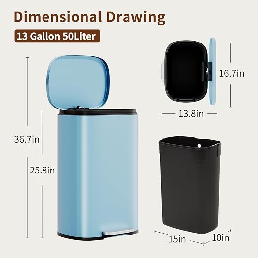 PayLessHere Stainless Steel Trash Can - Image 7