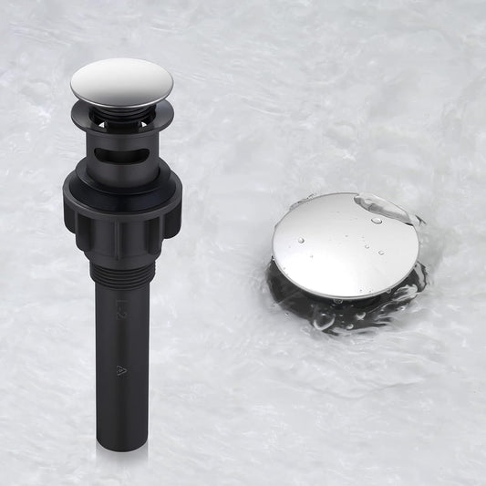 ARCORA Pop Up Sink Drain with Overflow, Chrome Bathroom Sink Drain, Pop Up Drain for Vessel Sink