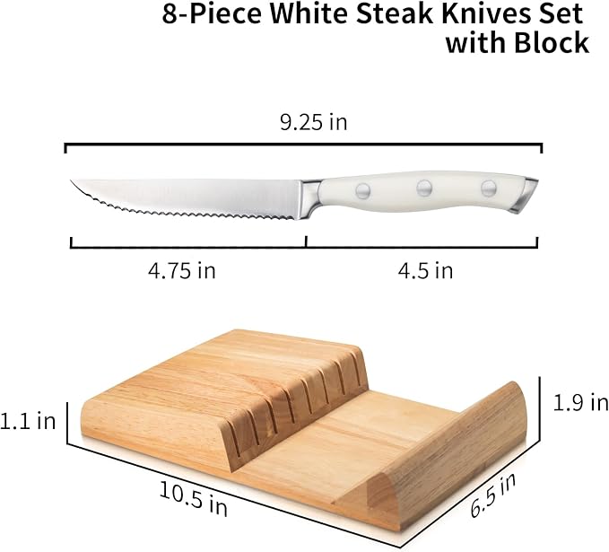 Alata 8-Piece White Steak Knives Set - Image 2