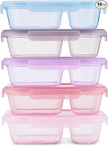 Ello Snap & Nest 10-Piece 3 Cup Plastic Divided Meal Prep Set, Reusable Food by Ello