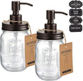 Amolliar Mason Jar Liquid Soap Dispensers, Rustproof Stainless Steel Mason Jar by Amolliar