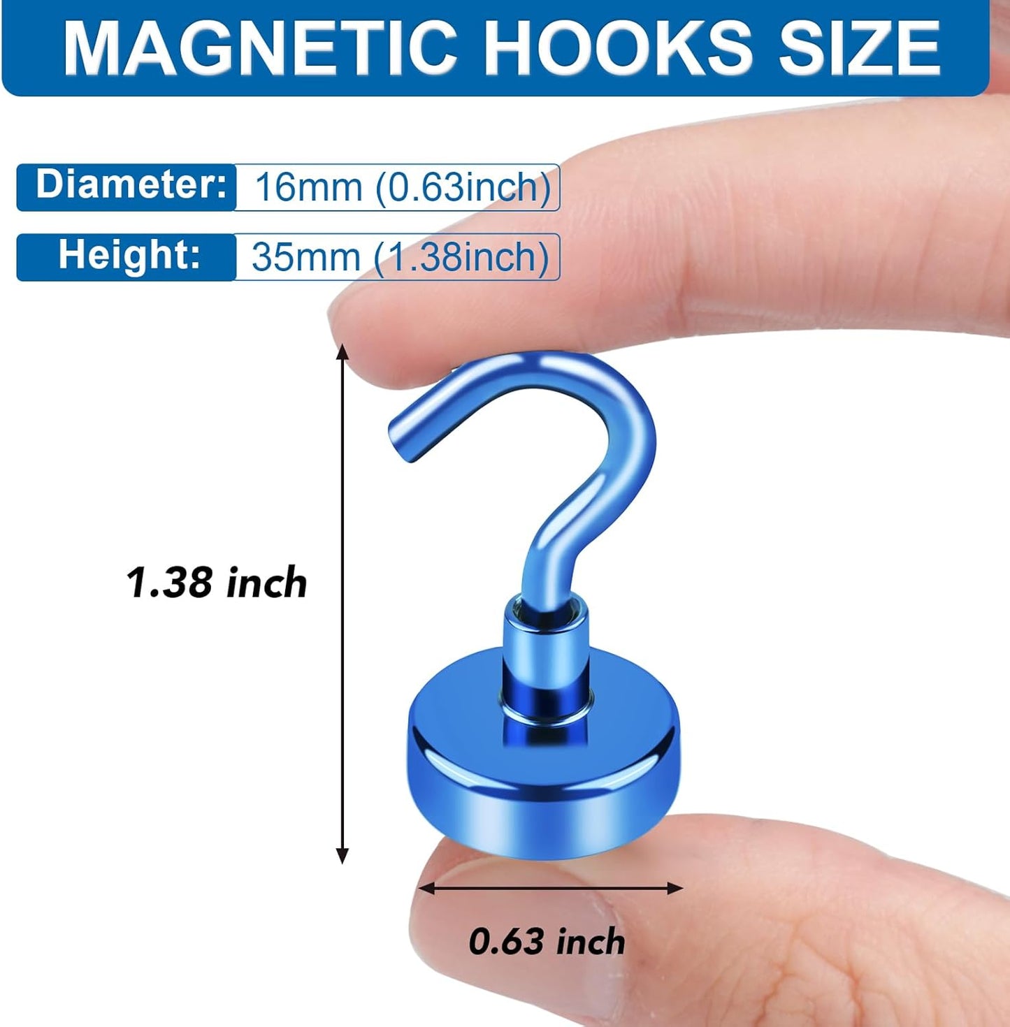 LOVIMAG Cruise Essentials, 28lbs Cruise Door Magnets, Blue Magnetic Hooks for Cruise Cabins, Magnetic Hooks for Hanging, Refrigerator, -12 Pack