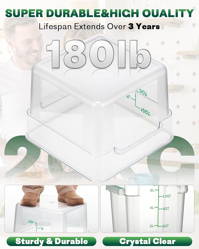 4QT NSF Food Storage Containers: 8 PCS Commercial Clear Food Storage Containers - Image 6