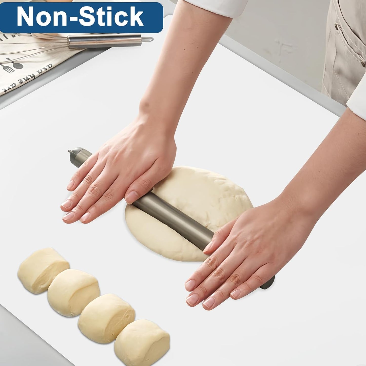 Large Silicone Mat, 48"x32"(120cmx80cm) Silicone Mats for Kitchen Counter, Non-Slip Heat Resistant Mat, Waterproof Countertop Protector for Craft, Dark Gray