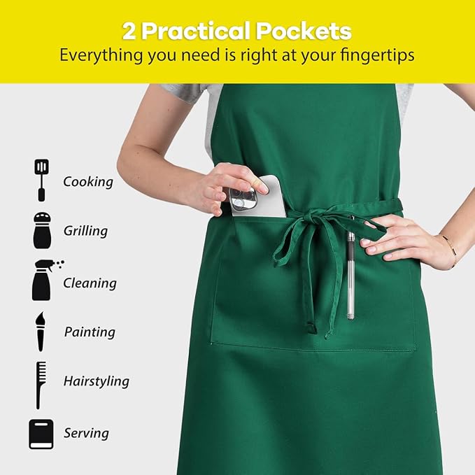 ROTANET Extra Large Apron for Men Adjustable Bib Aprons - Image 4