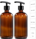 GMISUN Amber Glass Soap Dispenser, 2 Pack Bathroom Hand Soap Dispensers by GMISUN