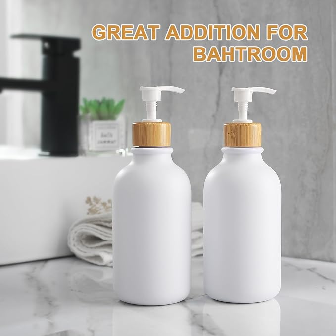KASUNTING White Soap Dispenser, 2 Pack Plastic Bathroom Hand Soap and Lotion - Image 8
