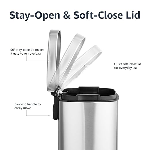 Amazon Basics Smudge Resistant Mini Rectangular Trash Can - Image 6