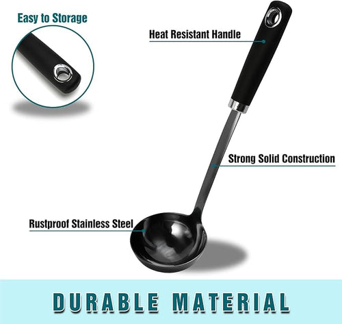 12 Inch Soup Ladle, Long Handle Soup Serving Spoon - Image 2