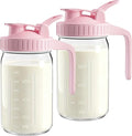 2-Pack 32oz Breast Milk Pitcher – Airtight, Leak-Proof Lids, Easy Pour Spout by VA1KENE