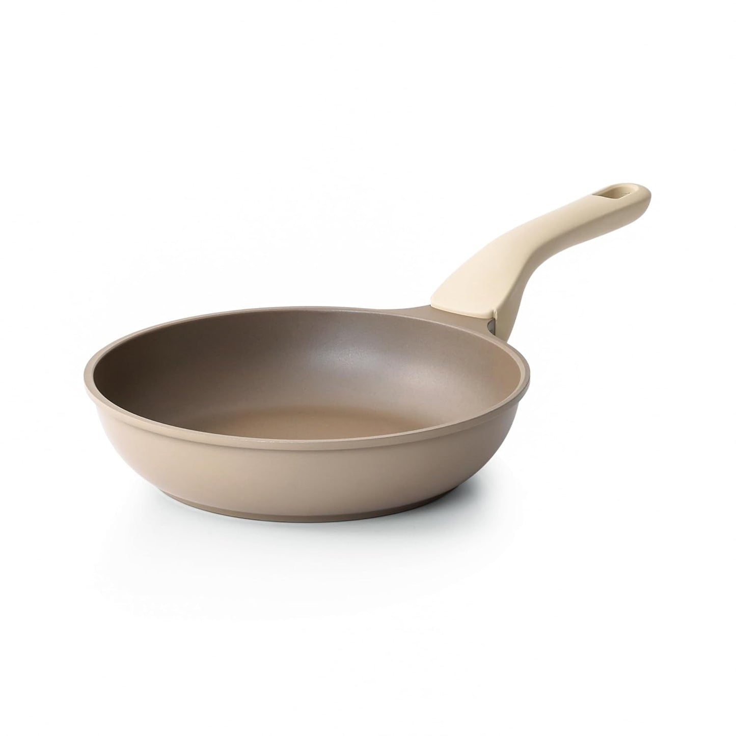 Nonstick Frying Pan, 8/10/12 Inch Stain/Scratch/Crack Proof Chef Pan, Healthy Skillet, PFOA Free Omelet Pan, Dishwasher & Oven Safe, Induction Compatible (8-Inch, Natural Linen)