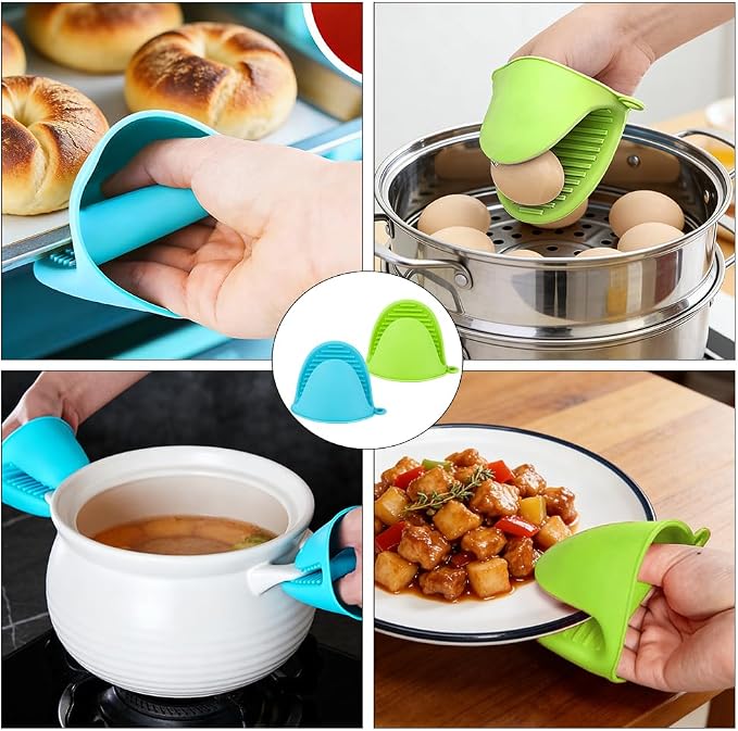 4 PCS Silicone Oven Mitts Heat Resistant Mini Oven Gloves - Image 7