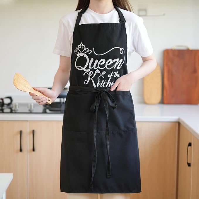 Funny Aprons for Women with Pockets, Kitchen Cooking Grilling Bbq Cute Chef - Image 7