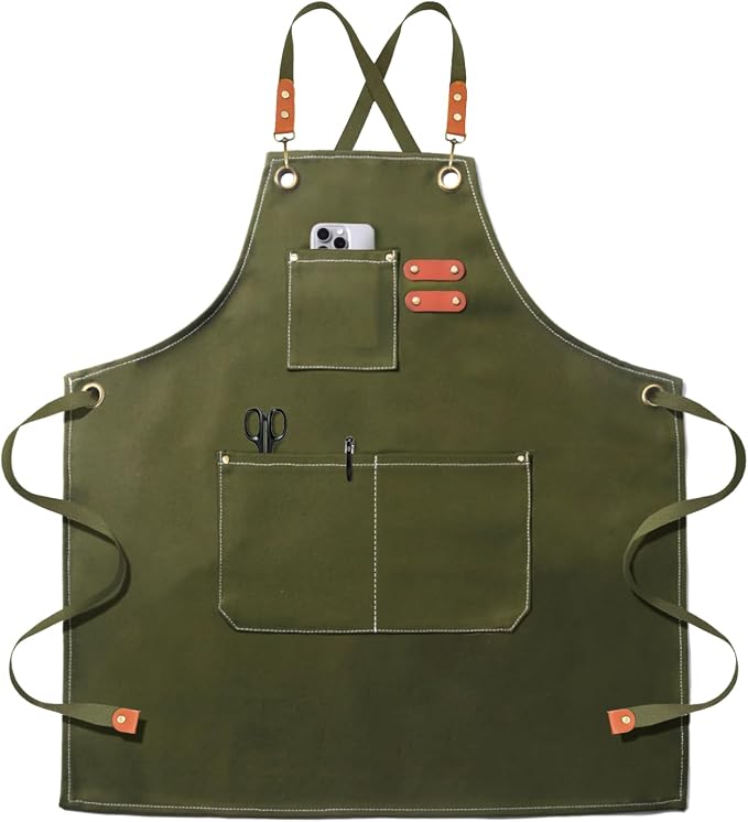 OUNLEN Chef Apron for Men Women Canvas Aprons by OUNLENAPRON