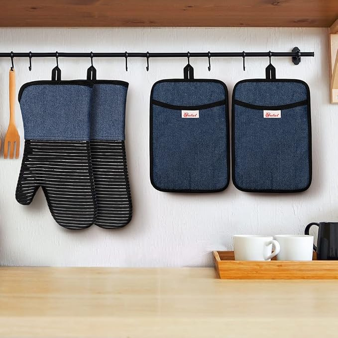 Yutat Oven Mitts, Pot Holders Set of 4 Made - Image 7