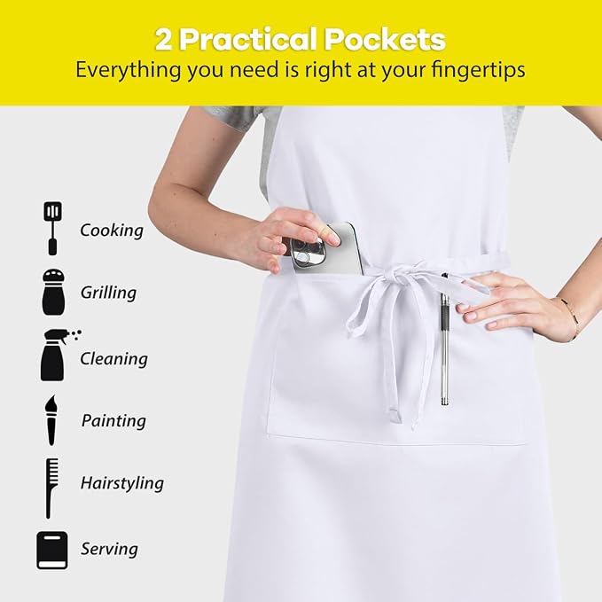 ROTANET Extra Large Apron for Men Adjustable Bib Aprons - Image 4