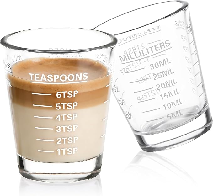 SAIAOKJ Shot Glasses Measuring Cup Set 2PACK Espresso Shot Glasses Liquid Heavy by SAIAOKJ