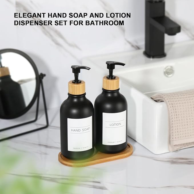 KASUNTING Hand and Dish Soap Dispenser Set, Plastic Kitchen Soap Dispenser Set - Image 7