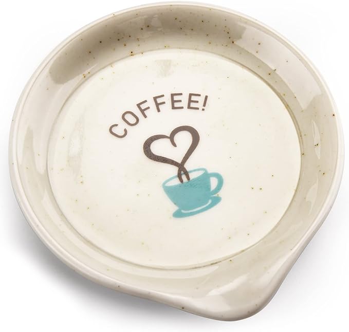 FANGSUN Coffee Spoon Rest, 3.5 Inch Ceramic Spoon Holder by FANGSUN