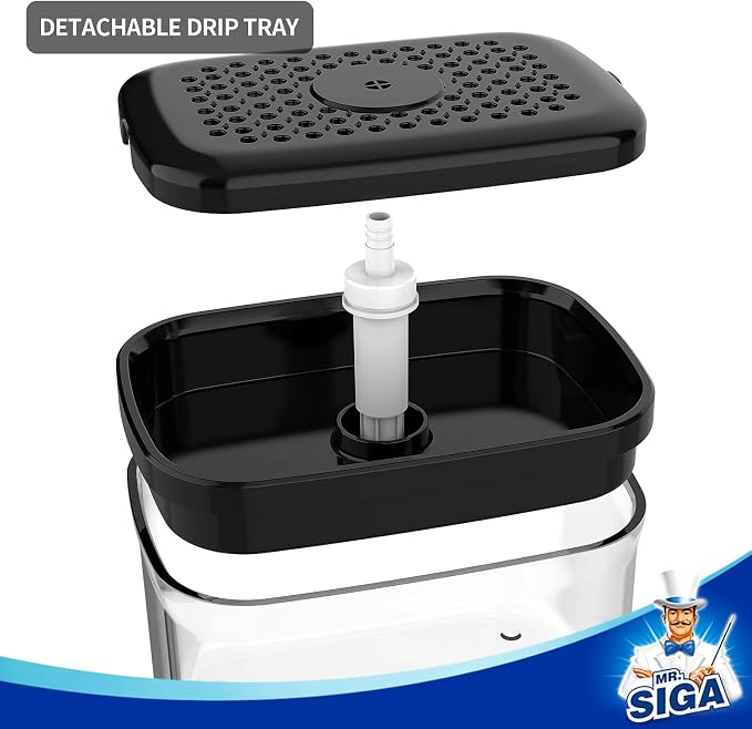 MR.SIGA Dish Soap Dispenser for Kitchen, 2 in 1 Premium Sponge Holder, - Image 6