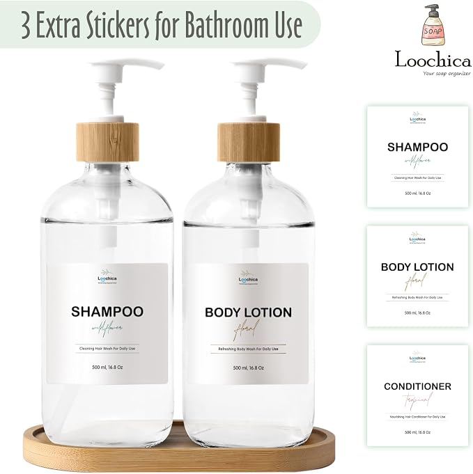 LOOCHICA Clear Glass Soap Dispenser Set - Image 5