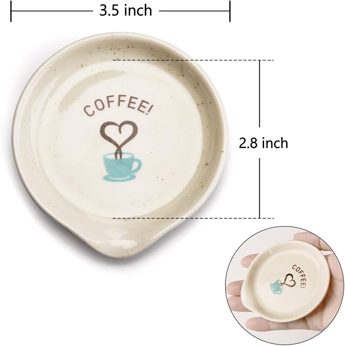 FANGSUN Coffee Spoon Rest, 3.5 Inch Ceramic Spoon Holder - Image 4