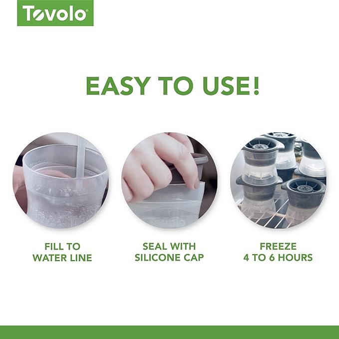 Tovolo Tennis Ice Cube Molds Pack of 2 Large Craft Ice Spheres - Image 4
