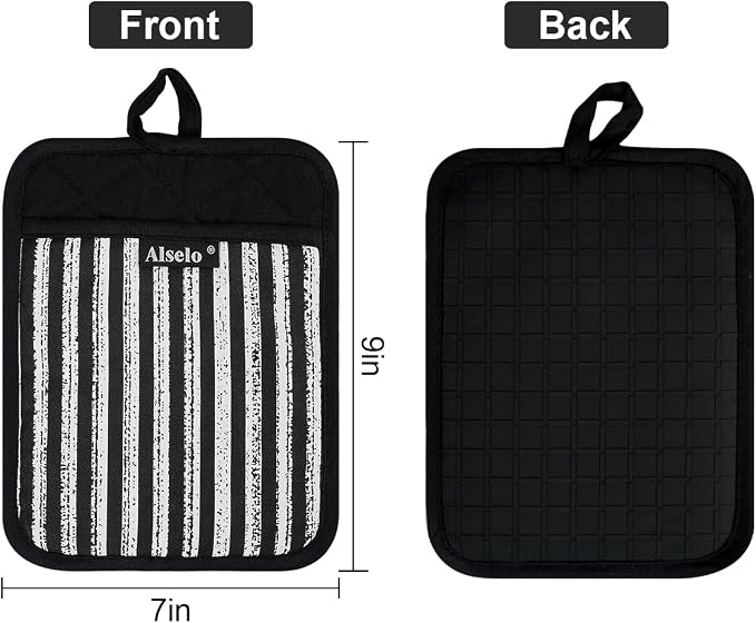 Alselo Silicone Pot Holders Set of 3 Heat Resistant & Non Slip Potholders - Image 2