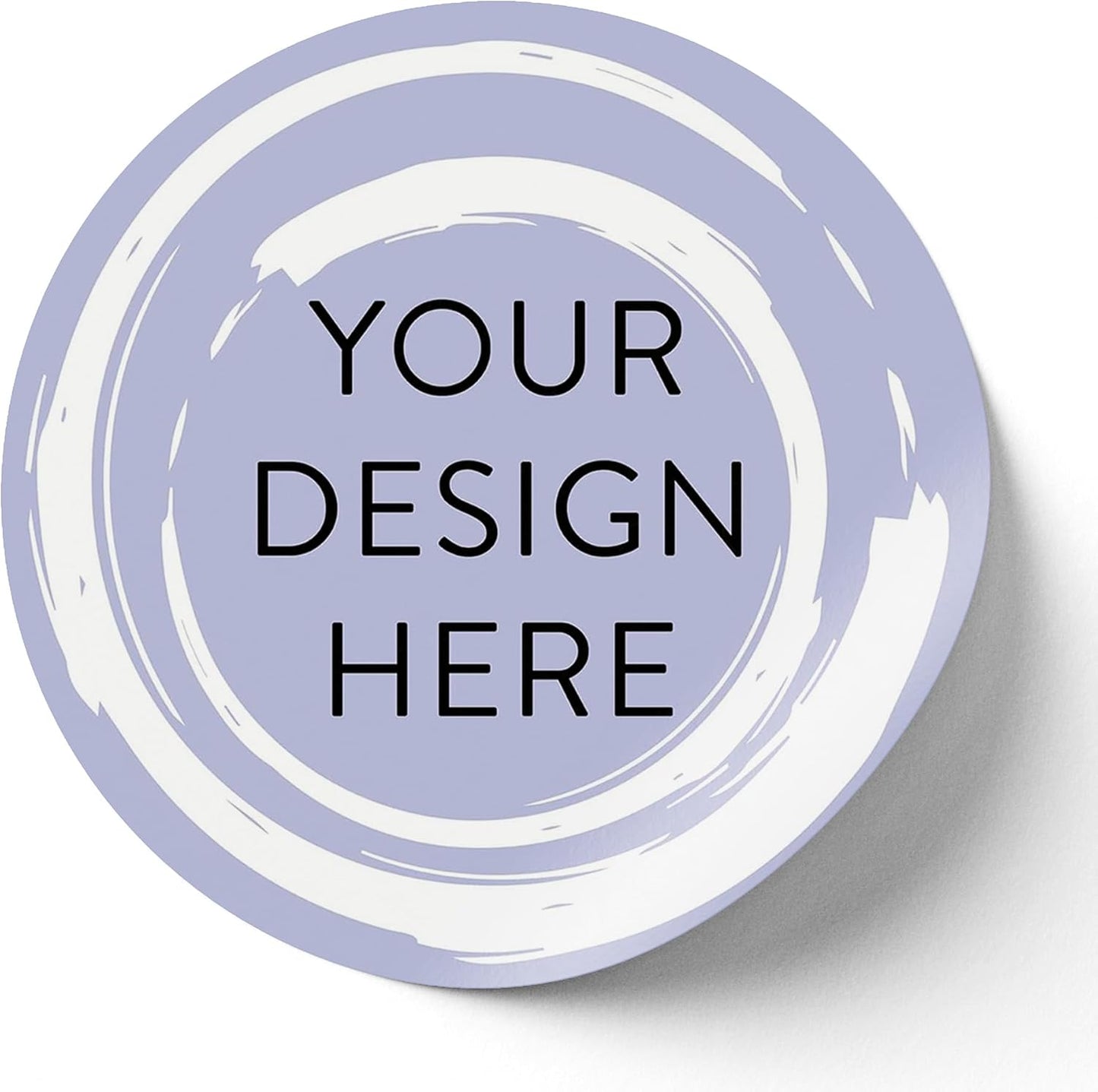 100 Custom Vinyl Stickers - Upload Your own Image, Text, Design, Logo - Personalized Logo Labels for Handmade, Packaging, Bottle, Jars, Candle, Brand Stickers (Lavender Swirls, 5x5)