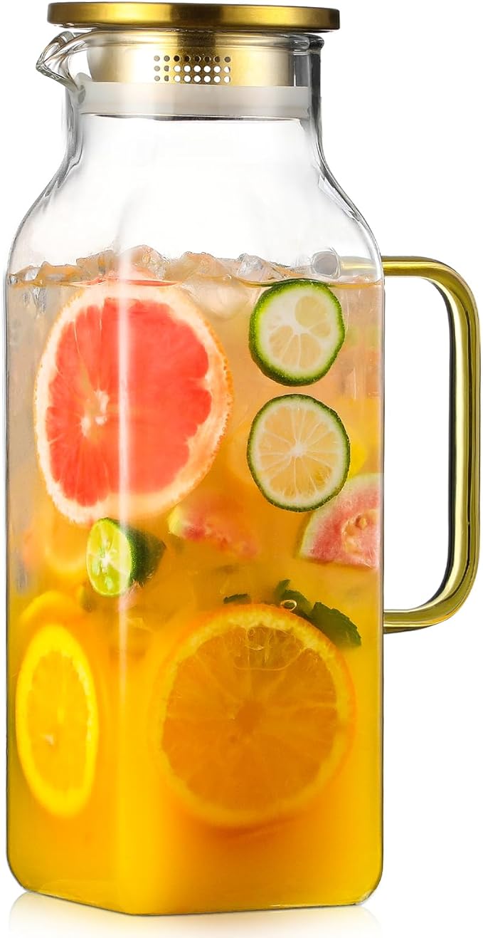 2 Quart Square Glass Pitcher by NETANY