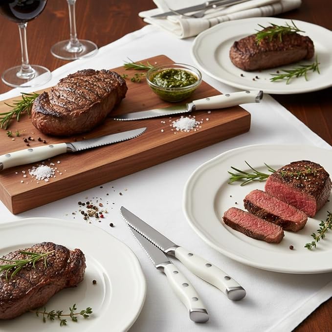 Alata 8-Piece White Steak Knives Set - Image 4