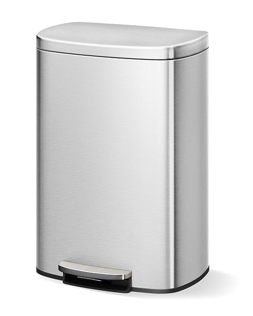 Garvee Step-on Stainless Steel Kitchen Trash Can - 13 Gal / 50 L Large Capacity by Garvee