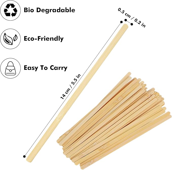 100pcs Wood Coffee Stirrer Sticks, 5.5 Inch Wooden Swizzle Stick Beverage Mixer - Image 4