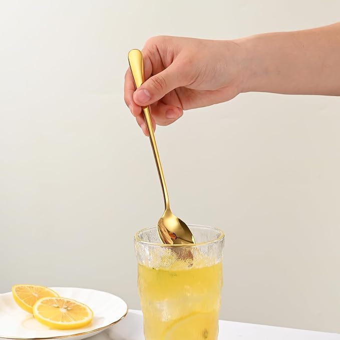 7.5 Inch Gold Iced Tea Spoons, Long Handle Stirring Spoon - Image 6