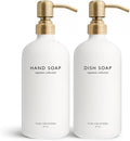 Vine Creations White Glass Soap Dispenser Set, Dish Soap and Hand Soap by VineCreations