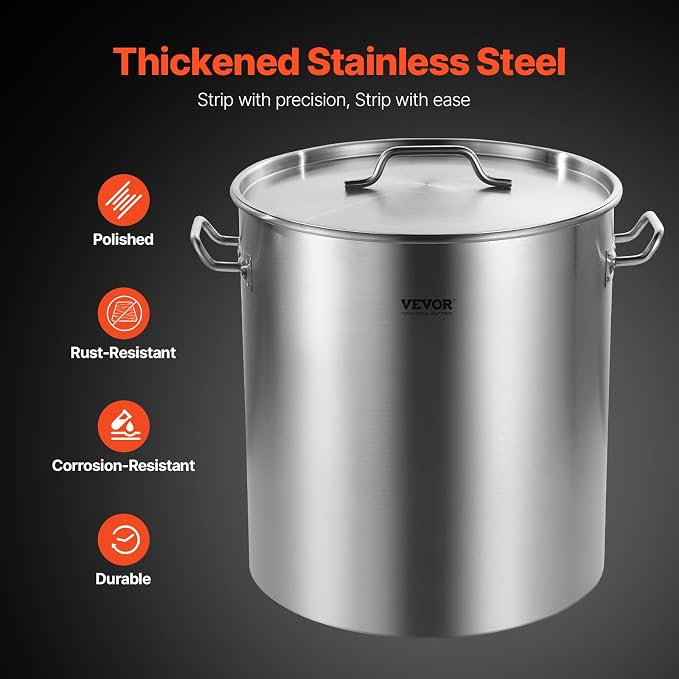 VEVOR Stainless Steel Stockpot, 64 Quart Large Cooking Pots, Cookware Sauce Pot - Image 3