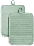 KitchenAid Ribbed Soft Silicone Pot Holder 2-Pack Set, Pistachio Green by KitchenAid