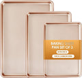 Baking Sheet Pan Set of 3, Commercial Cookie Sheets by Deedro