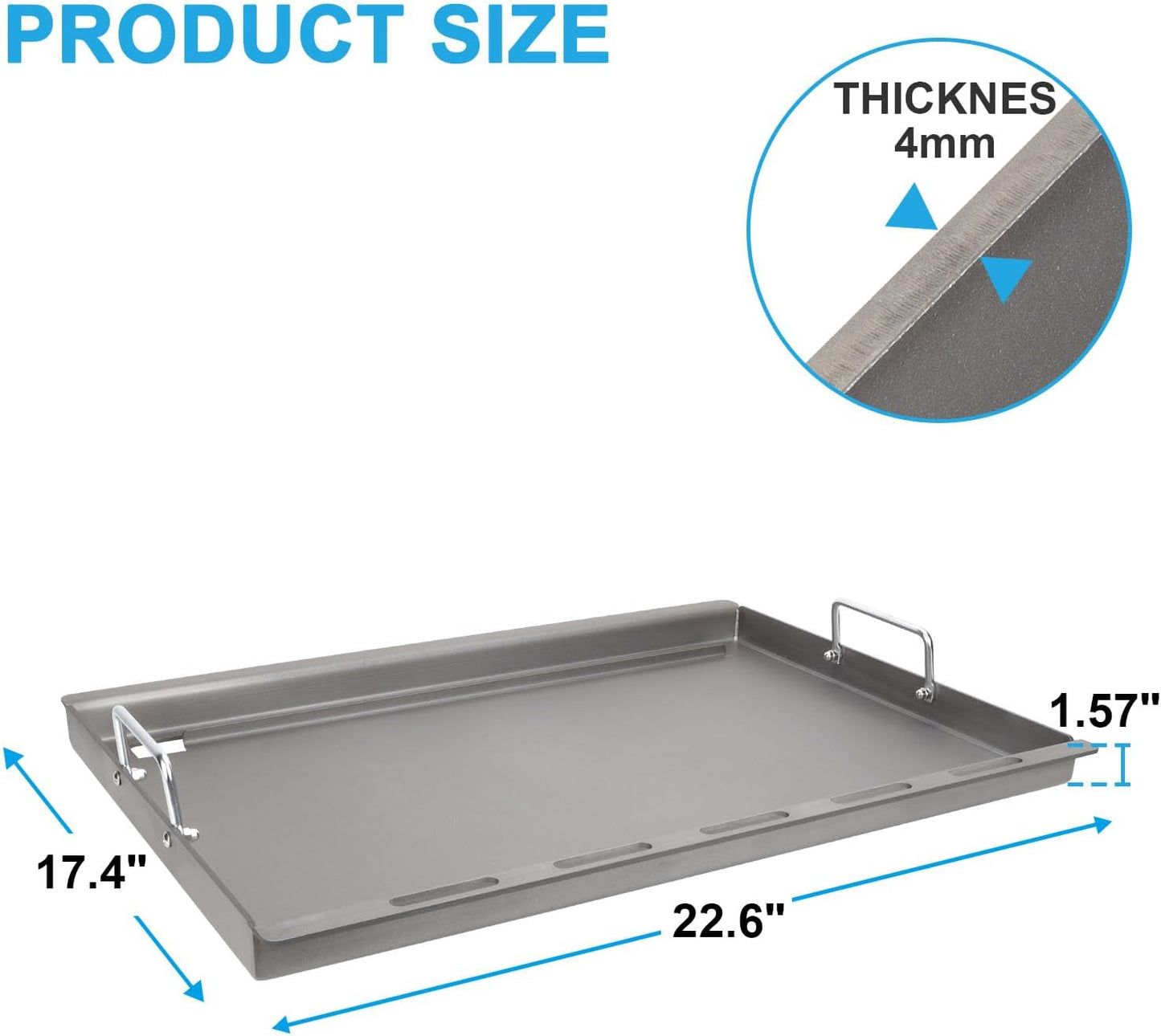 Full-Size Griddle Inserts for Weber Spirit I & II 300 Series, Flat Top Griddle Plate for Weber Spirit E-310/E-320 S-310/S-320 Spirit II E/S-310 E/S-320 Series, Replace for 6787