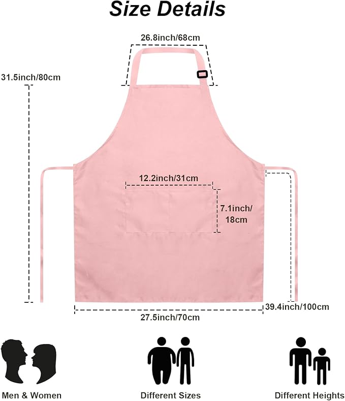 15 Pcs Adult Aprons Bulk with Pockets Adjustable Bib Chef Apron - Image 5