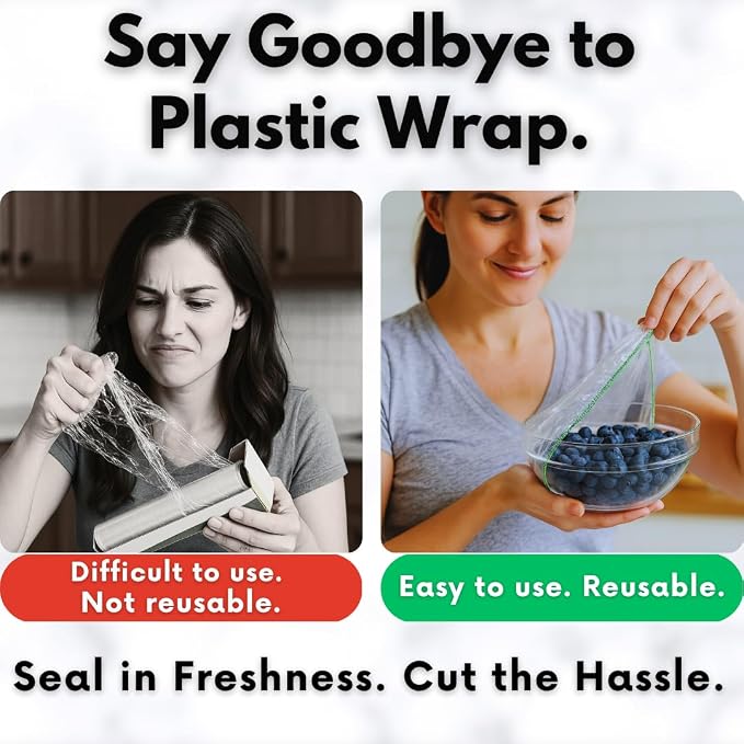 Plastic Bowl Covers, Elastic Reusable Food Covers - Image 3