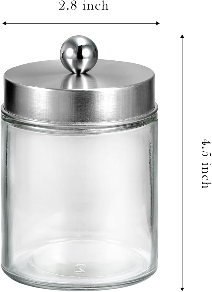 SheeChung Qtip Dispenser Holder 1pcs, Glass apothecary jars - Image 3