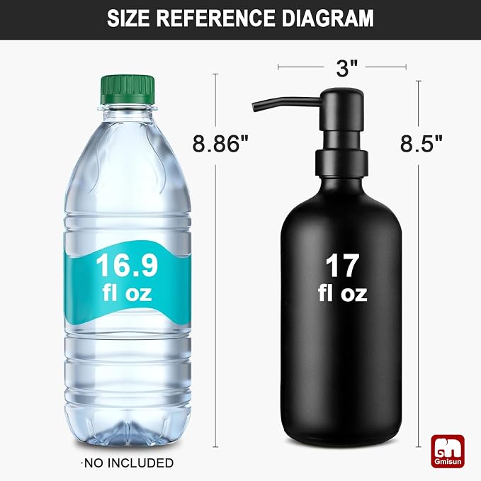 GMISUN Black Soap Dispenser, 2 Pack Matte Black Hand Soap Dispensers Bathroom - Image 2