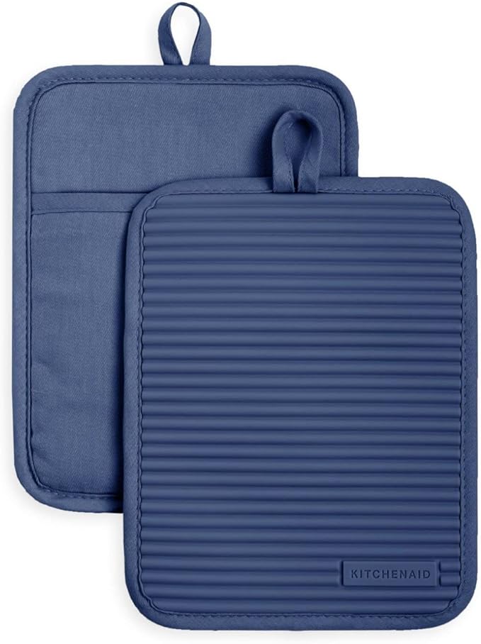 KitchenAid Ribbed Soft Silicone Pot Holder 2-Pack Set by KitchenAid