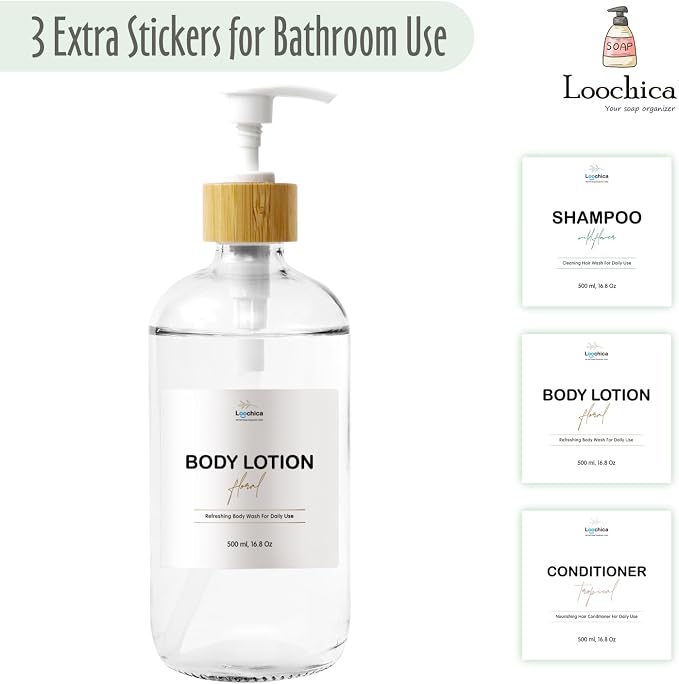 LOOCHICA Dish Clear Glass Soap Dispenser - Image 5