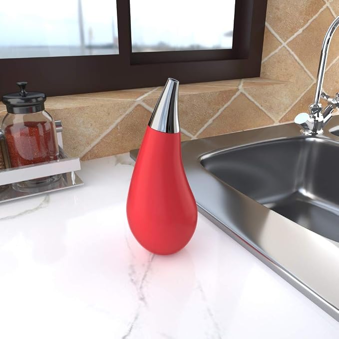 Kitchen Bathroom Counter top Squeezable Soap Dispensers Tear Drop Shape Bottle - Image 2
