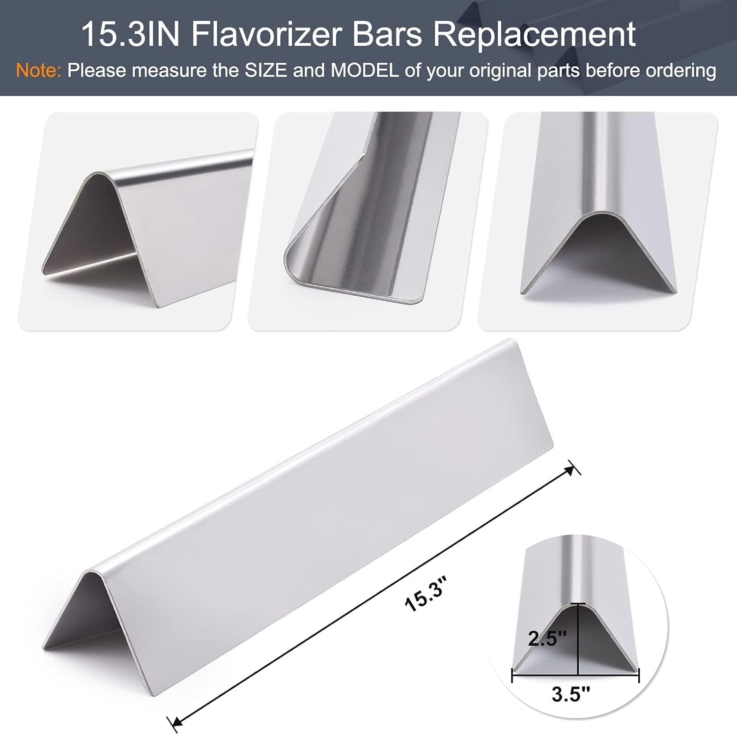 Criditpid Grill Replacement Parts for Weber Spirit I/II 200 with Front Control, Stainless Steel 7635 Flavorizer Bars, 69785 Grill Burners & 7642 Igniter for Weber Spirit E210, E220, S210, S220 Grills.