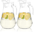 SOUJOY 2 Pack Plastic Pitcher, 68Oz Clear Iced Water Jug by SOUJOY